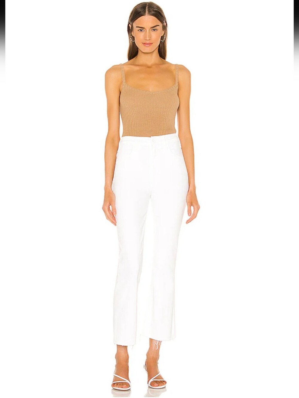 MOTHER White The Hustler Ankle Fray Size 26